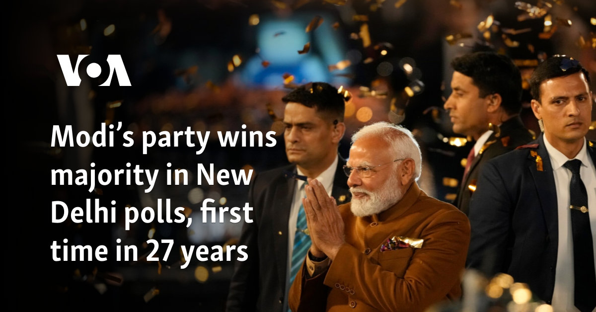 Modi’s party wins majority in New Delhi polls, first time in 27 years