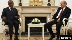 Кофи Аннан и Владимир Путин. Москва, Кремль. 17 июля 2012 г.