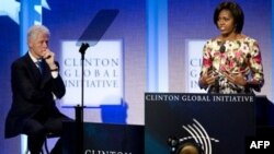 Završnog dana Klintonove globalne inicijative prva dama SAD, Mišel Obama posvetila ceo govor američkim vojnim veteranima, 23. septembar 2010.