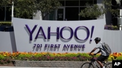 Yahoo sign at the company's headquarters in Sunnyvale, Calif. Yahoo at the end of the last century was the face of the internet.