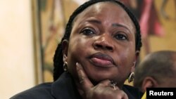 Chief Prosecutor Fatou Bensouda of the International Criminal Court (ICC) listens to a question from a journalist during a media briefing in Kenya's capital Nairobi, October 25, 2012.