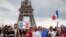 Protesters attend a demonstration called by the nationalist Les Patriotes (The Patriots) against France's restrictions to fight COVID-19, on the Droits de l'Homme (human rights) esplanade at Trocadero Square in Paris, July 24, 2021.