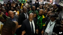 FILE—Former president and now leader of the MK Party, Jacob Zuma, arrives at the Results Operation Centre (ROC) in Midrand, Johannesburg, South Africa, June 1, 2024.