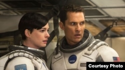 Matthew McConaughey and Ann Hathaway are seen in this studio handout photo from the movie 'Interstellar.'