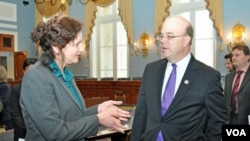 VOA's Fatima Tlisova and Rep James McGovern (D-MA)