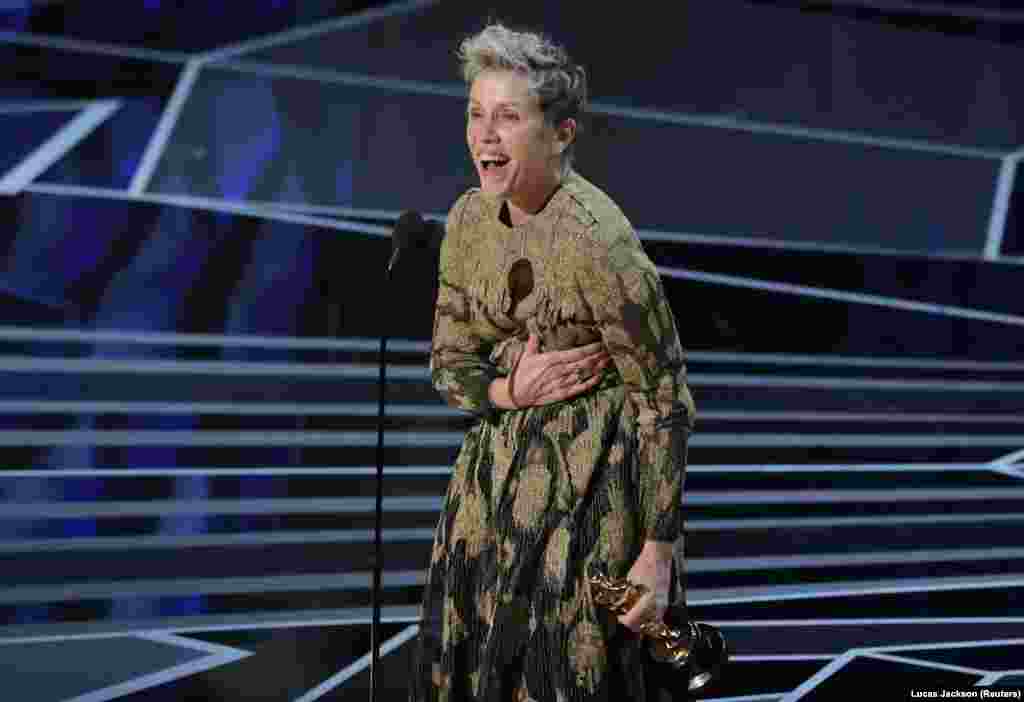 Frances McDormand ganhou o Oscar para Melhor Actriz pelo seu papel em "Three Billboards Outside Ebbing, Missouri" (Três Cartazes à Beira da Estrada)