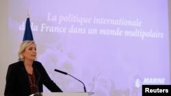 Marin Le Pen, vođa Nacionalnog fronta, na konferenciji za novinare u Parizu 23. februara 2017.