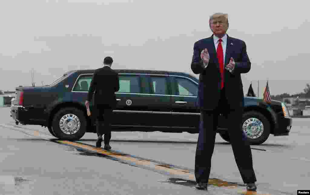 ABŞ - Prezident Donald Tramp Mayami Beynəlxalq Aeropotrunda 