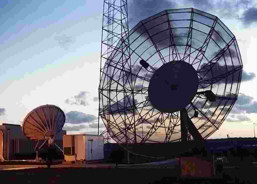 Voice of America's satellite dishes to broadcast across the world.