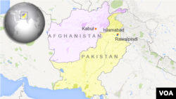 Peta wilayah Pakistan dan Afghanistan.