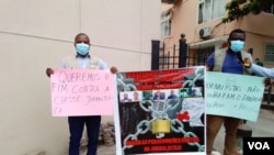 Jornalistas protestam contra investigações junto da Procuradoria-Geral da República, Luanda, Angola