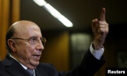 Brazil's Finance Minister Henrique Meirelles attends an interview with Reuters in Brasilia, Brazil, Feb. 21, 2017.