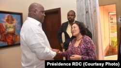 Mokambi ya Monusco Leila Zerrougui na bokutani na président Félix Tshisekedi na Kinshasa, RDC, 7 juin 2019. (Présidence/RDC)