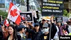 2019年9月加拿大温哥华声援香港反送中运动的人群（路透社）