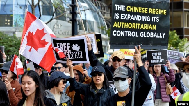 2019年9月加拿大温哥华市一些人声援香港反送中运动（路透社）