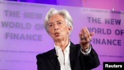 International Monetary Fund (IMF) Managing Director Christine Lagarde delivers a speech at the U.S. Chamber of Commerce in Washington, U.S., April 2, 2019.