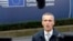NATO Secretary General Jens Stoltenberg talks to the media upon his arrival to attend a European Union summit at the European Council building in Brussels, Dec. 15, 2016.
