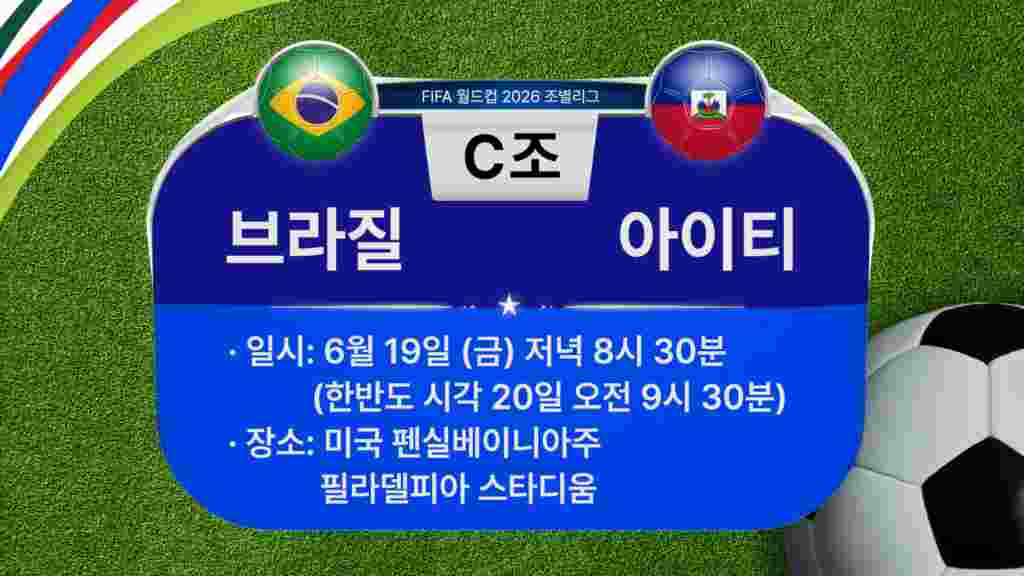 [2026 북중미 월드컵] 조별리그 C조 경기 일정