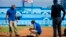 Murray Cook, left, and Phil Bradley, right, from the Major League Baseball Players Association talk to a worker during the refurbishing of the Latinoamericano stadium, March 16, 2016. The Tampa Bay Rays will play the Cuban national team March 22 in Havana.