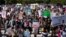 Supporters of reproductive choice rally at Freedom Plaza before marching to the U.S. Supreme Court during the nationwide Women's March, in Washington, Oct. 2, 2021.