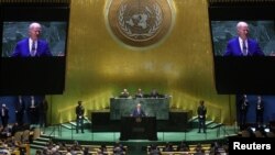 Президент США Джо Байден під час виступу на 78-ї Генасамблеї ООН, Нью-Йорк, 19 вересня 2023. REUTERS/Mike Segar
