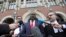 Gambia's Justice Minister Abubacarr Tambadou talks to the media outside the International Court of Justice (ICJ), after the ruling in a case filed by Gambia against Myanmar alleging genocide against the minority Muslim Rohingya population, in The Hague, N