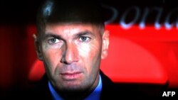 L'entraîneur du Real Zinedine Zidane lors du match avec l'équipe de Numancia, au stade de Soria, le 4 janvier 2018.