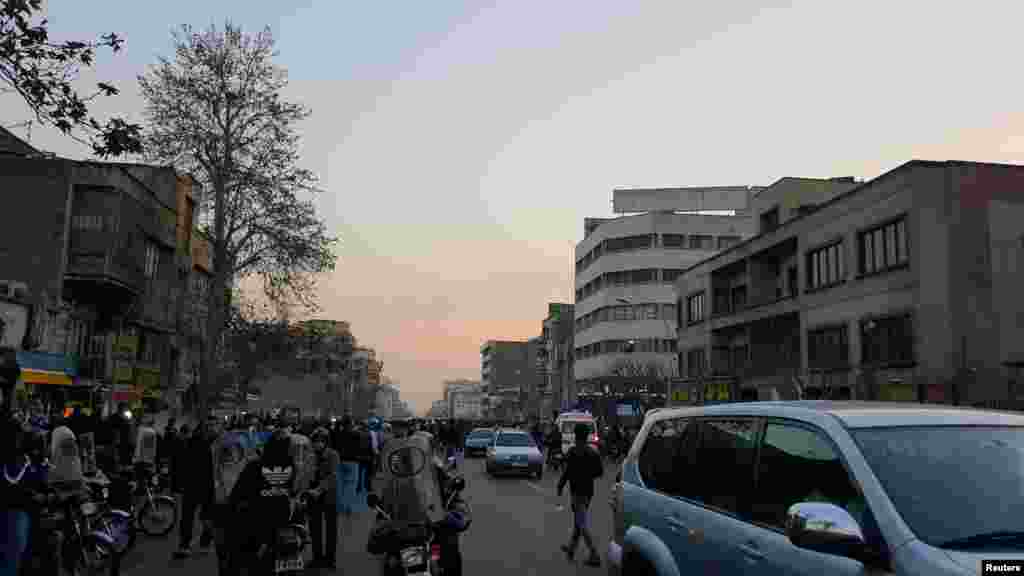 People protest in Tehran, Iran, Dec. 30, 2017, in in this picture obtained from social media. 