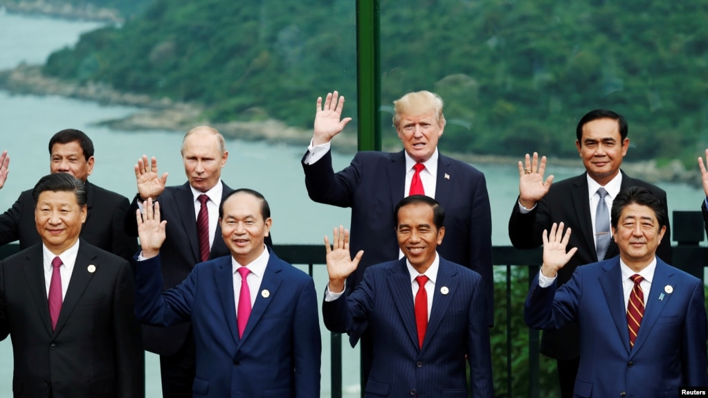 Tổng thống Donald Trump trong hội nghị thượng đỉnh APEC hồi năm 2017 ở Đà Nẵng. 
