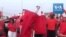 Liesse parmi les supporters des Lions de l'Atlas