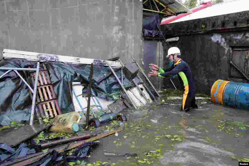 تائیوان کا شہر ووجی طوفان کے بعد