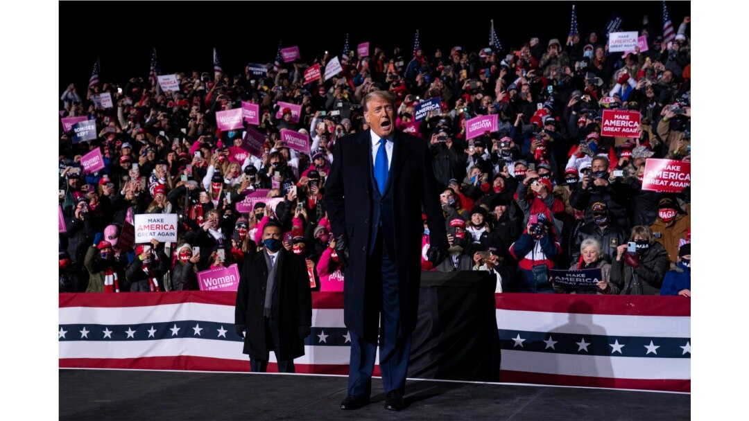 President Donald Trump arrives for a campaign rally at Eppley Airfield, Oct. 27, 2020, in Omaha, Neb.