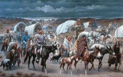 The "Trail of Tears" as Jackson forced Indian tribes to move west