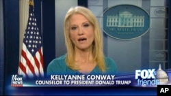 FILE - This frame grab from video provided by Fox News shows White House adviser Kellyanne Conway during an interview on "Fox and Friends," Feb. 9, 2017, in the briefing room of the White House in Washington. Conway defended Ivanka Trump's fashion company, telling Fox News that Trump was a "successful businesswoman" and people should give the company their business.