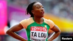 L'Ivoirienne Marie-Josée Ta Lou, à Londres, le 5 août 2017.