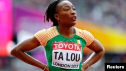 L'Ivoirienne Marie-Josée Ta Lou, à Londres, le 5 août 2017.