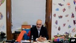 Albania's Prime Minister Edi Rama speaks during an interview with the Associated Press in Tirana, May 6, 2020. 