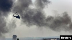 Ukrajinski helikopter Mi-24 vrši napad u Donjecku, 26. maj, 2014. 