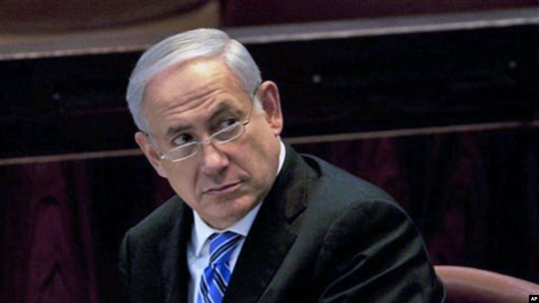 Israeli Prime Minister Benjamin Netanyahu is taking a tough line toward an emerging Palestinian government before his high-profile trip to Washington. In a clear message to the Hamas militant group, Benjamin Netanyahu told his parliament Monday that Israe