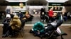 People take shelter at a metro station during an air raid alert, amid Russia's attack on Ukraine, in Kyiv, December 25, 2024.