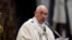 Pope Francis delivers a message as he celebrates an Armenian-Rite Mass to commemorate the 100th anniversary of the Armenian Genocide, in St. Peter's Basilica at the Vatican, April 12, 2015. 