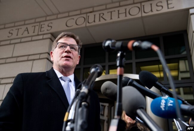 Charles Swift, the director of the Constitutional Law Center for Muslims in America and attorney for Hoda Muthana, an American-born woman who married an Islamic State fighter and who's father is fighting in court so she can be allowed to return to the U.S., speaks to the media following a hearing U.S. District Court in Washington, D.C., March 4, 2019.