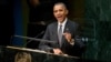 Tổng thống Barack Obama phát biểu tại Hội nghị Thượng đỉnh phát triển của Liên hiệp quốc hôm Chủ nhật, ngày 27 tháng 9, 2015.