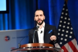 The President of El Salvador Nayib Bukele speaks at a conference on the 2019 Forecast on Latin America and the Caribbean on Oct. 1, 2019, in Washington.