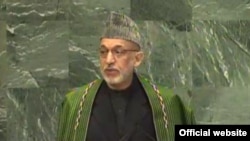 Presiden Afghanistan Hamid Karzai berpidato di hadapan Sidang Majelis Umum PBB di New York (25/9).