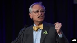 FILE - Rep. Earl Blumenauer, D-Ore., speaks in Portland, Oregon, Nov. 6, 2018. The White House and business groups are stepping up efforts to win congressional approval for the U.S.-Mexico-Canada trade accord. 