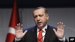 Turkey's Prime Minister Recep Tayyip Erdogan addresses a forum in Istanbul, October 13, 2012.