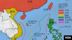 南中国海岛屿主权争议示意图