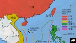 南中国海主权声索示意图