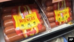 Oscar Mayer classic uncured wieners are for sale at a grocery store in New York, June 28, 2017. Oscar Mayer is touting its new hot dog recipe that uses nitrite derived from celery juice instead of artificial sodium nitrite.